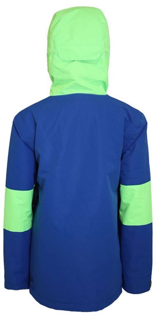 Turbine Baker Insulated Anorak Jacket 2024 - A blue jacket with a green hood and cuffs.