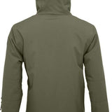 Turbine Baker Insulated Anorak Jacket 2024 - A dark green jacket with a hood, featuring two zippered pockets on either side and a central zipper down the front.