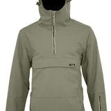 Turbine Baker Insulated Anorak Jacket 2024 - A dark gray anorak jacket with a high collar and zippered chest pocket, featuring a small black logo on the right side of the chest pocket.