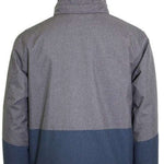 Turbine Beacon Insulated Jacket - A grey jacket with a hood, featuring a large zippered chest pocket and two smaller pockets on either side of the waist.