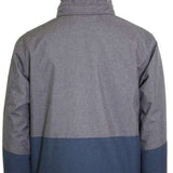 Turbine Beacon Insulated Jacket - A grey jacket with a hood, featuring a large zippered chest pocket and two smaller pockets on either side of the waist.