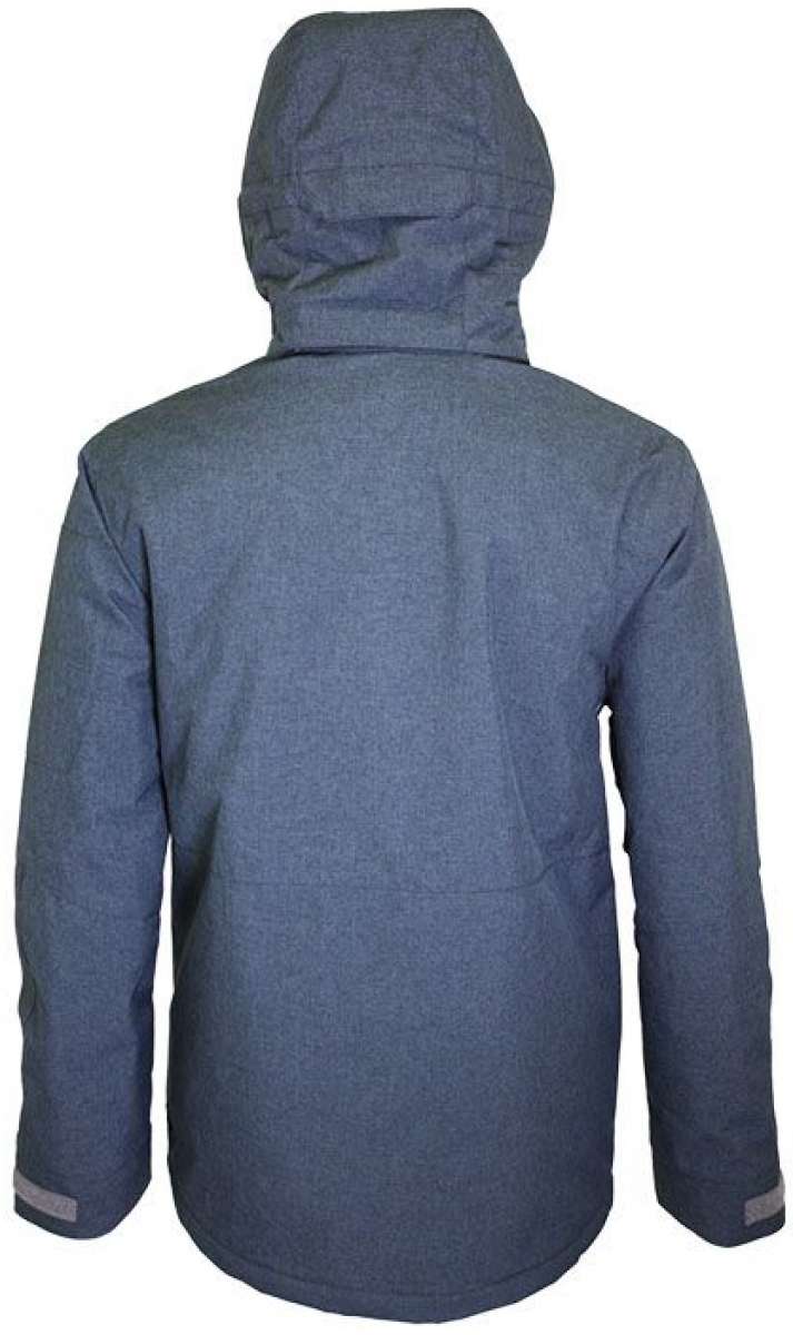 Turbine Beacon Insulated Jacket - A dark gray jacket with a hood, featuring reflective strips on the sleeves and chest area.