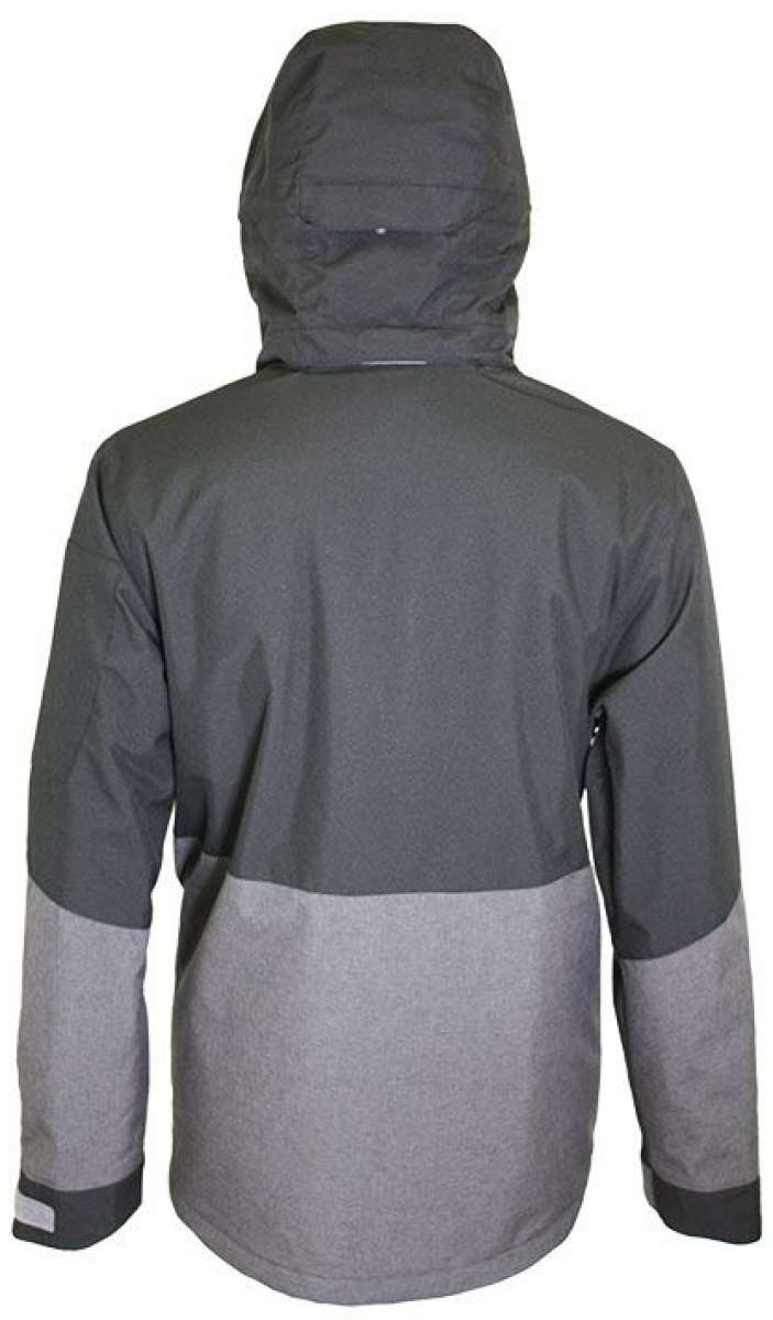 Turbine Beacon Insulated Jacket 2021-2022 - A dark gray jacket with a hood, featuring a zippered chest pocket and two side pockets.