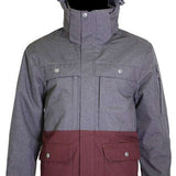 Turbine Beacon Insulated Jacket - A gray jacket with a hood, featuring two chest pockets and one lower pocket on the front.