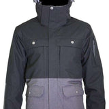 Turbine Beacon Insulated Jacket 2021-2022 - A black and grey insulated jacket with a hood, featuring two chest pockets and two lower pockets.