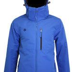 Turbine Boot Pack Insulated Jacket 2023 - A royal blue jacket with a black zipper and logo on the left chest.