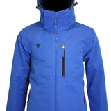 Turbine Boot Pack Insulated Jacket 2023 - A royal blue jacket with a black zipper and logo on the left chest.