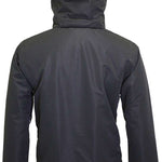 Turbine Boot Pack Insulated Jacket 2023 - A black insulated jacket with a hood, featuring two zippered pockets on the front and a white logo on the left sleeve.