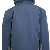 Turbine Boys Method Insulated Jacket 2024 - A blue jacket with a hood, featuring a gray stripe on the sleeve and a gray logo patch on the left chest.