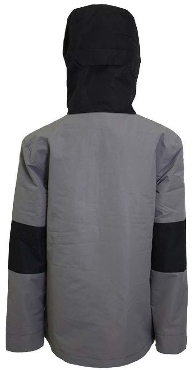 Turbine Boys Ripper Insulated Anorak Jacket 2024 - A grey jacket with black stripes on the sleeves and a hood.