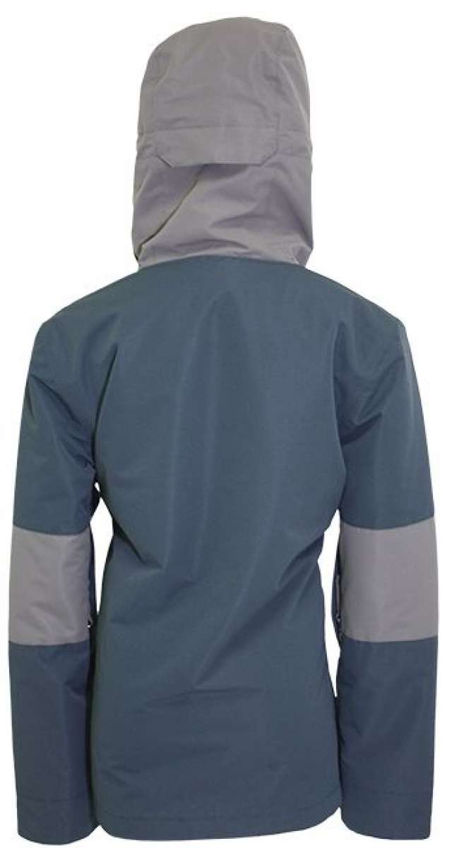 Turbine Boys Ripper Insulated Anorak Jacket 2024 - A blue and grey jacket with a hood, featuring two zippered pockets on the front.