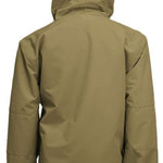 Turbine Boys Ripper Insulated Anorak Jacket 2024 - A khaki green jacket with a hood, featuring two zippered pockets on the front and a zipper closure down the center.
