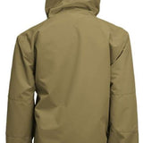 Turbine Boys Ripper Insulated Anorak Jacket 2024 - A khaki green jacket with a hood, featuring two zippered pockets on the front and a zipper closure down the center.