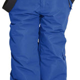 Turbine Boys Rodeo Insulated Pant 2022 - Royal blue snow pants with black suspenders and a white snap button at the waist.