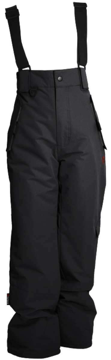 Turbine Boys Rodeo Insulated Pant 2022 - Black snow pants with adjustable straps and a zippered pocket on the side.