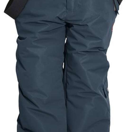 Turbine Boys Rodeo Insulated Pants 2024 - Dark gray snow pants with black suspenders and a white button on the waistband.