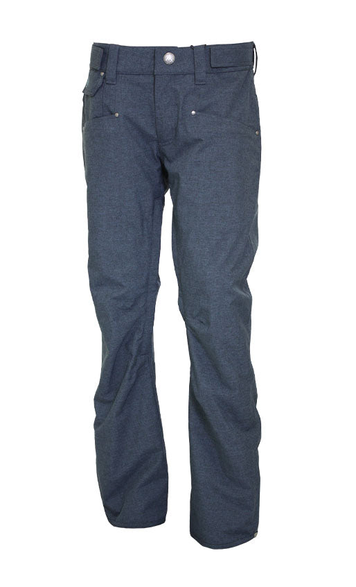 Turbine E2F Shell Pant 2021 - A pair of dark gray snow pants with a subtle pattern and silver hardware on the pockets.