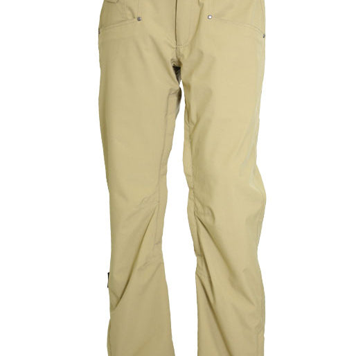 Turbine E2F Shell Pant 2021 - A pair of khaki-colored pants with a gray label on the back waistband.