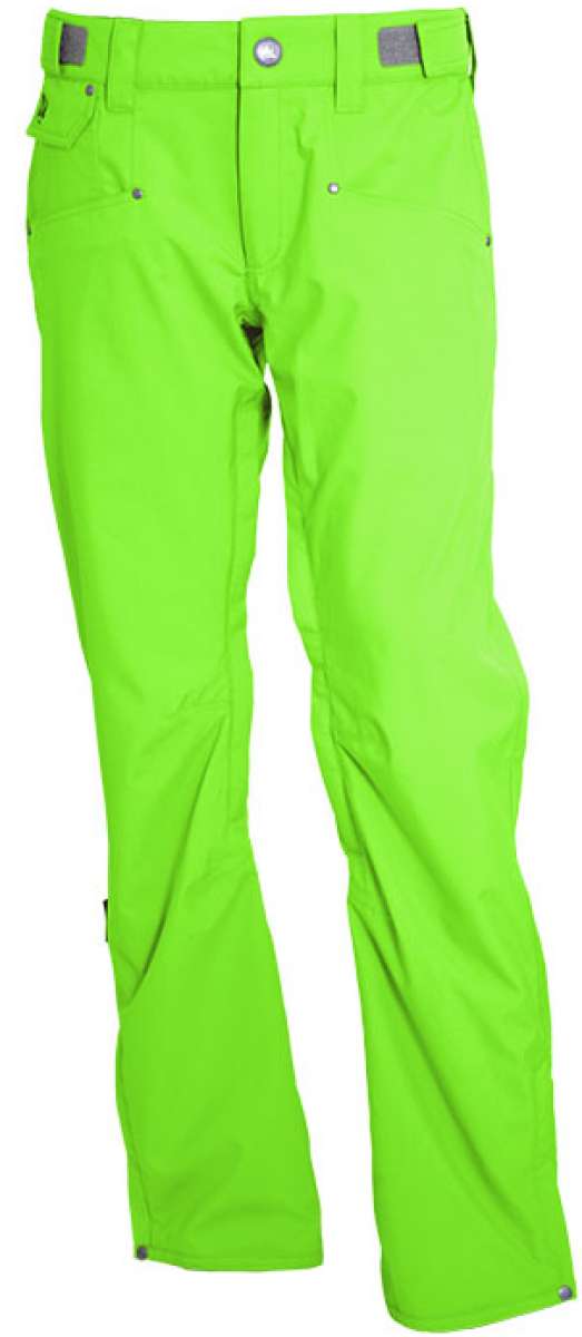 Turbine E2F Shell Pant 2023 - Bright green pants with gray accents on pockets and belt loops.