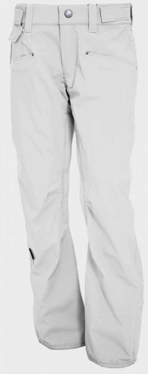 Turbine E2F Shell Pants 2024 - A pair of white snow pants with a belt and two zippered pockets on the side.