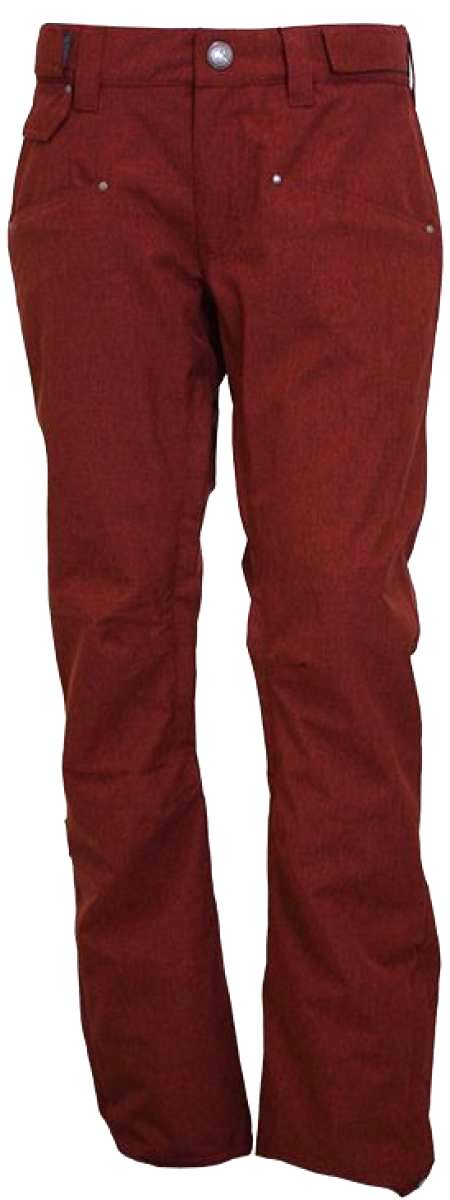 Turbine E2F Shell Pants 2024 - Pair of red snow pants with silver rivets on pockets and belt loops.