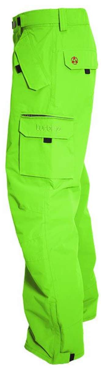 Turbine FDGB Shell Pant 2022 - Bright green pants with a red logo on the upper left pocket.