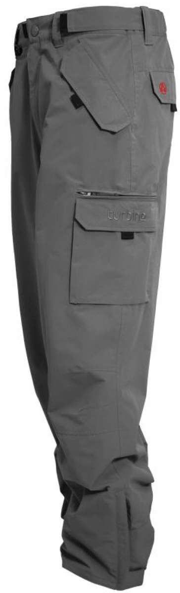 Turbine FDGB Shell Pant 2022 - A pair of gray pants with a red logo on the upper left pocket.