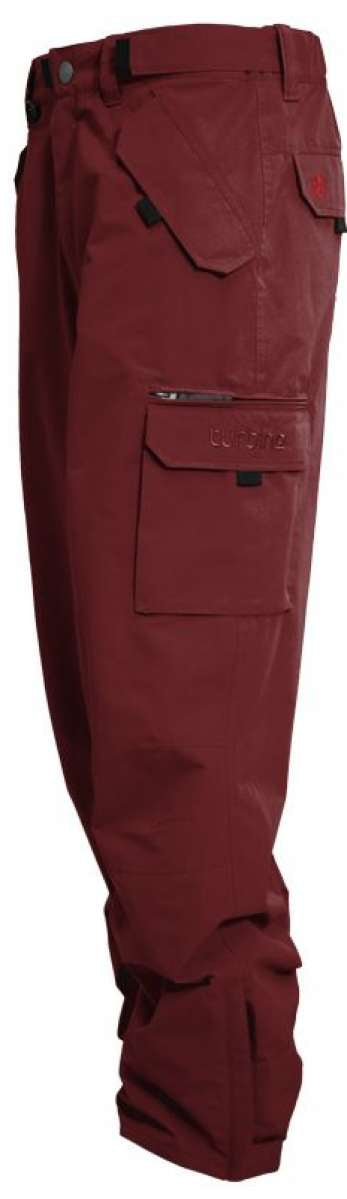 Turbine FDGB Shell Pant 2022 - A pair of dark brown snow pants with a zippered pocket on the thigh and adjustable Velcro straps at the waist.