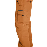 Turbine FDGB Shell Pant 2021 - A pair of tan snow pants with a zippered pocket on the thigh and a red logo patch near the upper right hip.