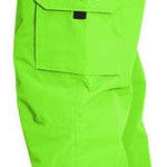 Turbine FDGB Shell Pants 2024 - Bright green pants with a red logo on the upper left thigh and black hardware.