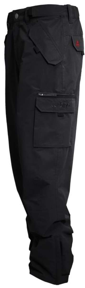 Turbine FDGB Shell Pants 2024 - Black pants with a red logo on the upper left pocket.