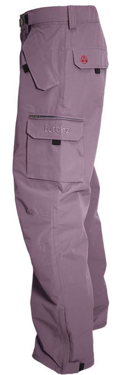 Turbine FDGB Shell Pants 2024 - A pair of gray pants with a red logo on the upper left pocket.