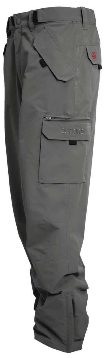 Turbine FDGB Shell Pants 2024 - Dark gray pants with a red logo on the upper left pocket.