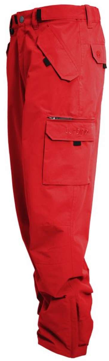 Turbine FDGB Shell Pants 2024 - Black pants with a subtle grid pattern and zippered pockets on the thigh.