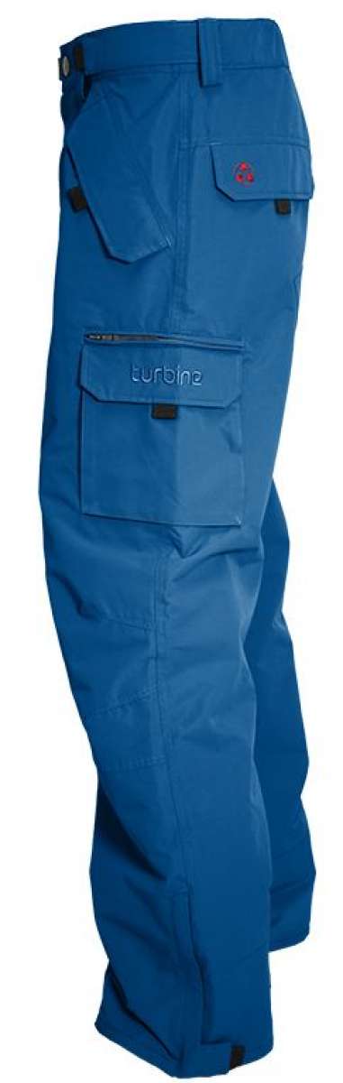 Turbine FDGB Shell Pants 2024 - Dark blue pants with a red logo on the upper left pocket.