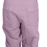 Turbine Girls Drifter Insulated Bib Pants 2024 - Light pink snow pants with black trim and adjustable straps on the back.