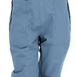 Turbine Girls Drifter Insulated Bib Pants 2024 - Light blue bib pants with a black logo on the left thigh and adjustable straps at the shoulders.