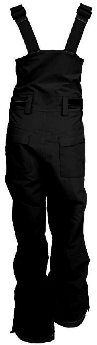 Turbine Girls Insulated Bib - Black bib with two front pockets, one on each side.