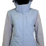 Turbine Girls Iris Insulated Jacket 2024 - A light blue jacket with a hood, featuring a small white logo on the left chest area.