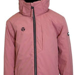 Turbine Girls Iris Insulated Jacket 2024 - A dusty rose-colored jacket with a black zipper and logo on the left chest area.