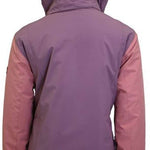 Turbine Girls Iris Insulated Jacket 2024 - A dusty rose-colored jacket with a hood, featuring a subtle floral pattern on the back and sleeves.