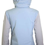 Turbine Girls Iris Insulated Jacket 2024 - A light blue jacket with a hood, featuring a small black zipper pull on the back of the hood.