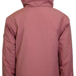Turbine Girls Iris Insulated Jacket 2024 - A dusty rose-colored jacket with a hood, featuring a small black logo on the left sleeve cuff.