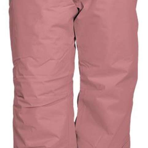 Turbine Girls Juneau Insulated Pants - 2024 pants in a dusty rose color with silver zippers on both sides of the front pockets.