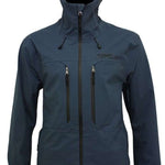 Turbine Guardian 3-Layer Jacket - A dark gray jacket with a hood, featuring two zippered pockets on the front and a central zipper down the middle.
