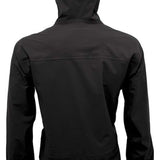 Turbine Guardian 3-Layer Jacket - A black jacket with a hood, featuring a zippered front and two side pockets.