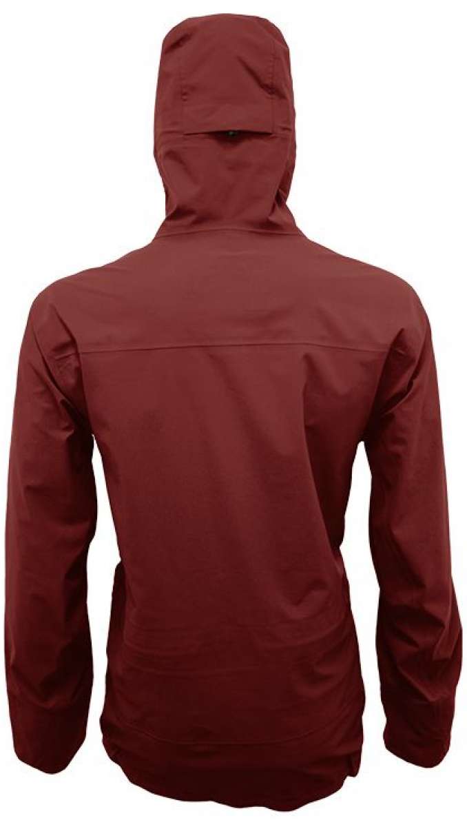 Turbine Guardian 3-Layer Jacket - A dark brown jacket with a hood, featuring a zippered front and two side pockets.