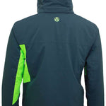 Turbine Jedi Insulated Jacket - A dark gray jacket with neon green accents on the side and a small logo at the back.