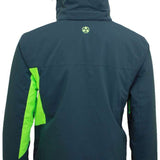Turbine Jedi Insulated Jacket - A dark gray jacket with neon green accents on the side and a small logo at the back.