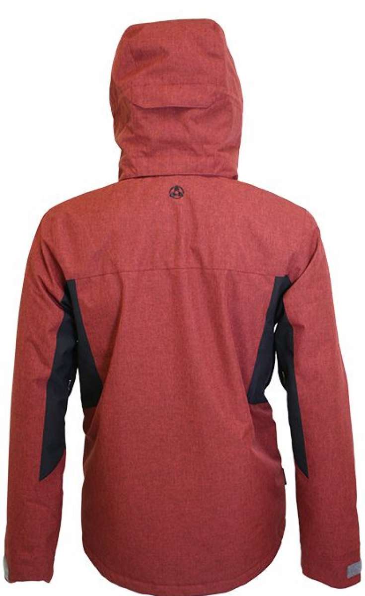 Turbine Jedi Insulated Jacket - A red jacket with a hood, featuring black accents on the sleeves and chest area.